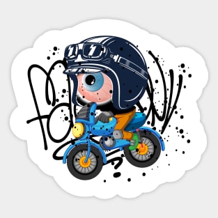 Motorbike Monster Graffiti Street Art Sticker